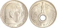 Drittes Reich 5 Reichsmark Paul von Hindenburg - mit Hakenkreuz. -