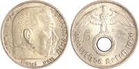 Drittes Reich 5 Reichsmark Paul von Hindenburg - mit Hakenkreuz. -