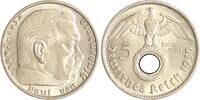 Drittes Reich 5 Reichsmark Paul von Hindenburg - mit Hakenkreuz. -