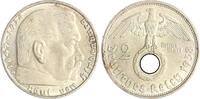 Drittes Reich 2 Reichsmark Paul von Hindenburg - mit Hakenkreuz. -