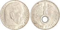Drittes Reich 2 Reichsmark Paul von Hindenburg - mit Hakenkreuz. -