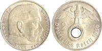 Drittes Reich 2 Reichsmark Paul von Hindenburg - mit Hakenkreuz. -