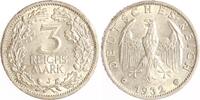 Weimarer Republik 3 Reichsmark Umlaufmünze. -
