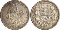 Peru 1 Sol Republik seit 1824. -