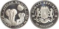 Somalia 100 Shillings African Wildlife - Elephant. -
