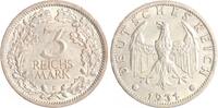 Weimarer Republik 3 Reichsmark Umlaufmünze. -