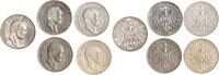 Sachsen 5 x 3 Mark Friedrich August III. 1904-1918. -