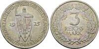 Weimarer Republik 3 Reichsmark 1925 A Rheinlande. UNC-