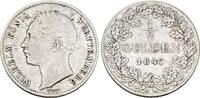 W&uuml;rttemberg 1/2 Gulden 1847 Wilhelm I. 1816-1864 Sehr sch&ouml;n 40,00 EUR  Excl. 10,00 EUR Verzending