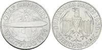 Weimarer Republik 3 Reichsmark 1930 A Zeppelin. CH UNC