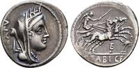 Republikanische Prägungen Denar 102 v. Chr., C. Fabius Hadrianus VF-EF
