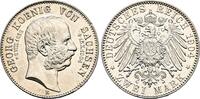 SACHSEN, KÖNIGREICH 2 Mark 1904, Georg, 1902-1904 CH UNC