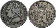 5 Francs 1814 W, Frankreich Königreich Ludwig XVIII., 1814-1824 Sehr schön
