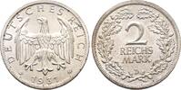 2 Mark 1931 D WEIMARER REPUBLIK  Vorzüglich/Stempelglanz