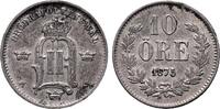 10 Öre 1875. Schweden Königreich Oskar II., 1872-1907, bis 1905 König von Norwegen Vorzüglich
