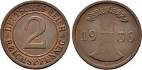 WEIMARER REPUBLIK 2 Pfennig 1936 E. AU