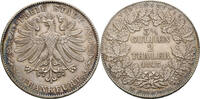 Frankfurt Doppeltaler 1843. Freie Stadt (1815-1866) winz. Rf., Tönung, AU