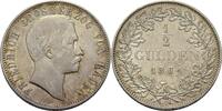 Baden 1/2 Gulden 1864 Friedrich I. Ger. Rf. u. Kr., part. Tönung, vz 100,00 EUR90,00 EUR  Excl. 15,90 EUR Verzending