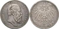 Hessen 5 Mark 1891 A Ludwig IV. 1877-1892 Druckstelle, Kl. Kr. u. Rf., ss 600,00 EUR  Excl. 31,90 EUR Verzending