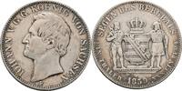 Sachsen Ausbeutevereinstaler 1859 F Johann Min. Rf., VF