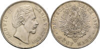 Bayern Ludwig II. 5 Mark 1876 D Min. Kr., vz
