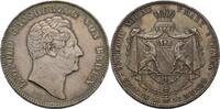 Baden Doppeltaler 1852 Karl Leopold Friedrich (1830-1852) Ger. Rf., Kr., part. Tönung, VF