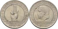 Weimarer Republik 3 Reichsmark 1929 D Zum 10. Jahrestag der Weimarer Reichsverfassung Ger. Rf. u. Kr., part. fleckig, EF