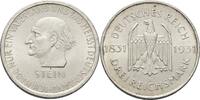 Weimarer Republik 3 Reichsmark 1931 A Zum 100. Todestag des Freiherrn vom und zum Stein Ger. Rf. u. Kr., part. fleckig, EF