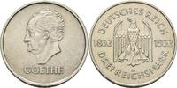 Weimarer Republik 3 Reichsmark Zum 100. Todestag Goethes -