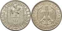 Weimarer Republik 1000 Jahre Dinkelsbühl 3 Reichsmark 1928 D Rf., Kr., ger. fleckig, vz