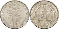 Weimarer Republik 3 Reichsmark 1929 E 1000 Jahre Burg und Stadt Meißen Rf., Kr., fleckig, VF-EF