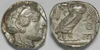 Attica AR Tetradrachm circa 454-404 BC Athens XF