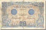France 20 Francs 20 F 1905-1913 ''Bleu'', KM #68a, 1906-10-10,... -