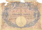 France 50 Francs 50 F 1889-1927 ''Bleu et Rose'', KM #64b, 1904-04-06,.. -