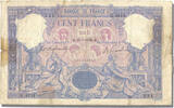 France 100 Francs Banknote, 100 F 1888-1909 ''Bleu et Rose'' -