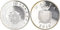 Malta 10 Euro Auberge D'Italie, Proof, Silver, KM:140 -