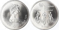 Canada 10 Dollars Coin, Elizabeth II, 1976 Olympics - Cycling, Royal -