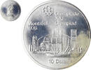 Canada 10 Dollars Coin, Elizabeth II, 1976 Olympics - Montreal Skyline -