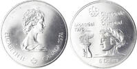 Canada 5 Dollars Coin, Elizabeth II, 1976 Olympics - Athlete with Torch -