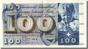 Switzerland 100 Franken Banknote, 1964-04-02 -