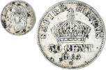 France 50 Centimes Coin, Napoleon III, Napoléon III, Strasbourg -