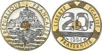 France 20 Francs Coin, Mont Saint Michel, Proof -