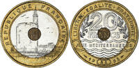 France 20 Francs Coin, Jeux Méditerranéens, Tri-Metallic -