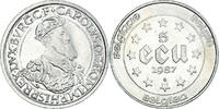 Belgium 5 Ecu Coin, Silver, KM:166 -