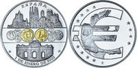 Spain Medaille 2002 Adoption de l'Euro, Politics, Silver Plated STGL 22,95 EUR  plus 4,95 EUR verzending