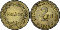 France 2 Francs Coin, France Libre, Philadelphia, Brass -