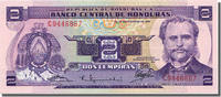 Honduras 2 Lempiras Banknote, 1976-09-23 -