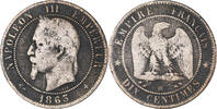 France 10 Centimes Coin, Napoleon III, Napoléon III, Strasbourg -
