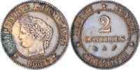 France 2 Centimes Coin, Cérès, Paris, Bronze, KM:827.1 -
