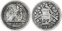 Guatemala 1/2 Real, Medio Coin, Silver, KM:155.1 -